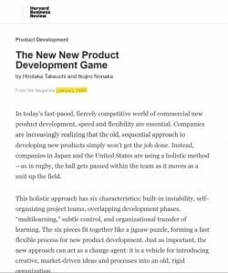 Zeitungsausschnitt The New New Product Development Game