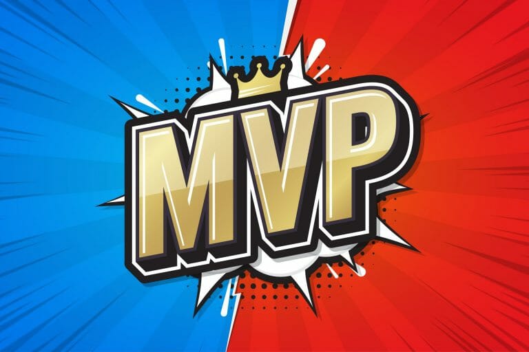 Most Valuable Player MVP poster comic speech bubble. Vector illustration -